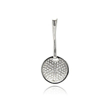 Load image into Gallery viewer, Sterling Silver Rhodium Plated Circle Micro Pave CZ Dangling Pendant