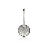 Sterling Silver Rhodium Plated Circle Micro Pave CZ Dangling Pendant