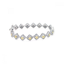 Load image into Gallery viewer, Sterling Silver Rhodium Plated Multiple Yellow Round CZ Bracelet