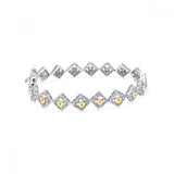 Sterling Silver Rhodium Plated Multiple Yellow Round CZ Bracelet