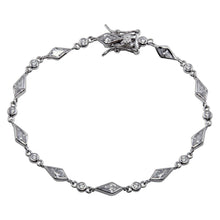 Load image into Gallery viewer, Sterling Silver Rhodium Plated Sharp Marqui Tennis CZ Bracelet