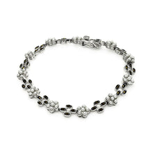 Load image into Gallery viewer, Sterling Silver Marcasite Tennis CZ Bracelet