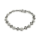 Sterling Silver Marcasite Tennis CZ Bracelet