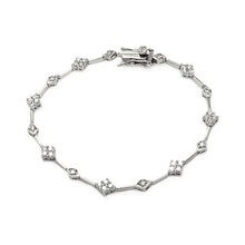 Load image into Gallery viewer, Sterling Silver Rhodium Plated Clear Tennis CZ Bracelet