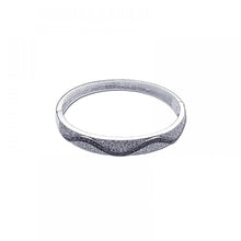 Load image into Gallery viewer, Sterling Silver Rhodium Plated CZ Wave Bangle Bracelet
