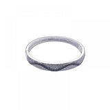 Sterling Silver Rhodium Plated CZ Wave Bangle Bracelet
