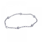Sterling Silver Rhodium Plated Clear CZ Bracelet