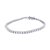 Sterling Silver Rhodium Plated Clear CZ Tennis Bracelet