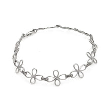 Load image into Gallery viewer, Sterling Silver Rhodium Plated Open Cross Link Bracelet