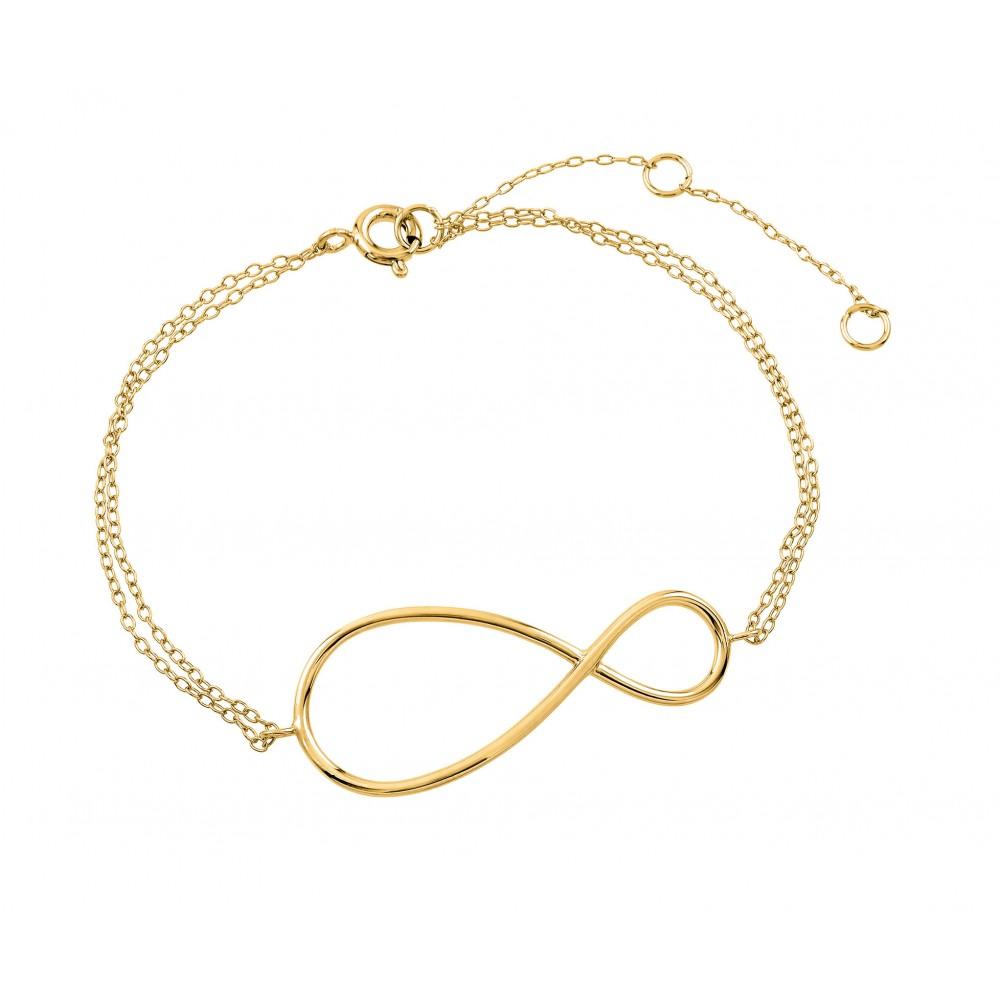 Sterling Silver Gold Plated Exaggerated Infinity Sign Bracelet