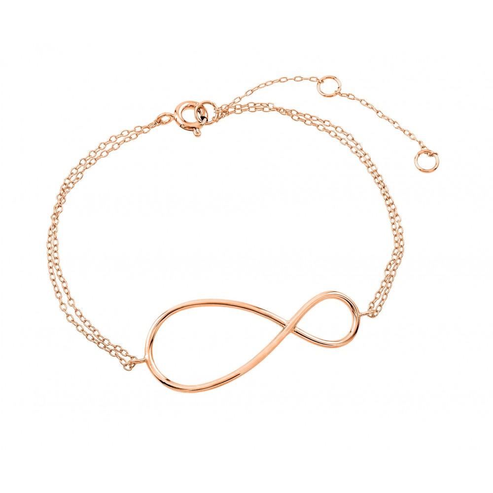 Sterling Silver Rose Gold Plated Exaggerated Infinity Sign Bracelet