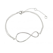 Load image into Gallery viewer, Sterling Silver Rhodium Plated Exaggerated Infinity Sign Bracelet