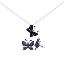 Load image into Gallery viewer, Sterling Silver Gold and Rhodium Plated Circle CZ Stud Earring and Necklace Set