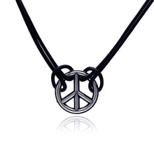 Load image into Gallery viewer, Sterling Silver Oxidized Peace Necklace