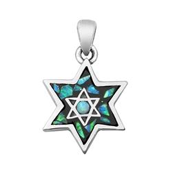 Sterling Silver WLab Opal Menorah Pendant