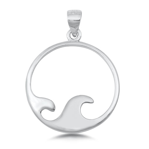 Sterling Silver Wave Pendant