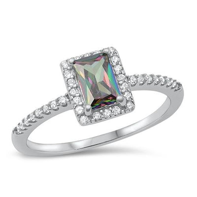 Sterling Silver 6mm CZ Ring - Radiant Cut