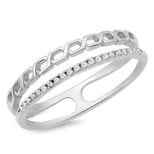 Load image into Gallery viewer, Sterling Silver CZ Ring - Double Band