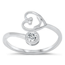 Load image into Gallery viewer, Silver CZ Ring - Smiley Heart