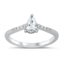 Load image into Gallery viewer, Sterling Silver CZ Ring - Pear V ShapeÃ¯Åž