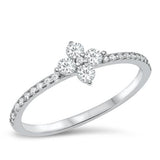 Sterling Silver CZ Ring -Flower