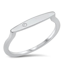 Load image into Gallery viewer, Sterling Silver CZ Ring Thin Bar
