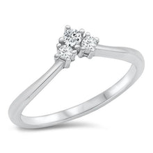 Load image into Gallery viewer, Sterling Silver CZ Ring - Geometric Heart