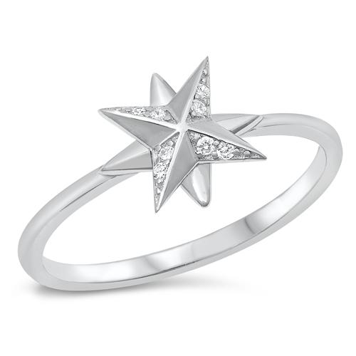 Sterling Silver CZ Ring -Start Windmil