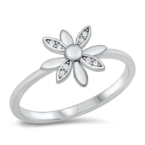 Sterling Silver CZ Ring - Spinning Windmill