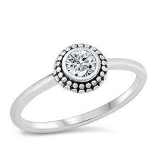 Load image into Gallery viewer, Sterling Silver Bali Solitaire CZ Ring