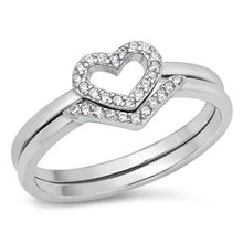 Load image into Gallery viewer, Sterling Silver Heart CZ Ring