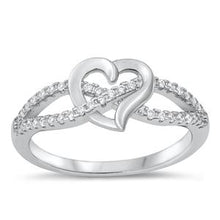 Load image into Gallery viewer, Sterling Silver CZ Heart Ring