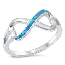 Load image into Gallery viewer, Silver Lab Opal Infinity Ring