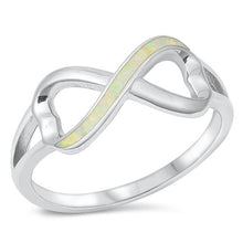 Load image into Gallery viewer, Silver Lab Opal Infinity Ring