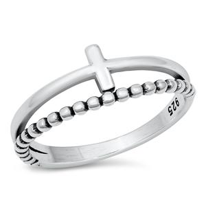 Sterling Silver Cross Start Ring