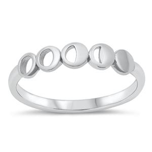 Sterling Silver Moon Phases Start Ring