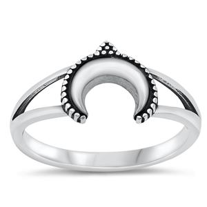 Sterling Silver Moon Ring