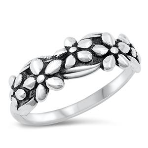 Sterling Silver Daisies Ring