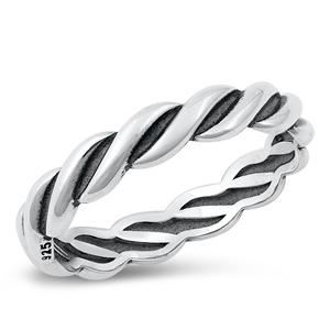 Sterling Silver Rope Ring