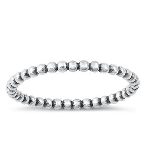 Sterling Silver 1.6MM Oxidized Dot Band Start Ring