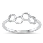 Sterling Silver Honey Comb Start Ring