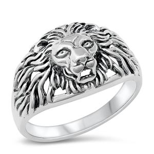 Sterling Silver Lion Head Ring
