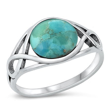 Load image into Gallery viewer, Sterling Silver Genuine Turquoise Stone Ring