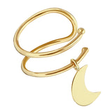 14K Yellow Gold Earcuff Hook Half Moon Earrings