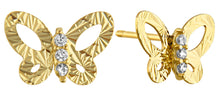 Load image into Gallery viewer, 14K Yellow Gold Small Butterfly Screw Back Earrings