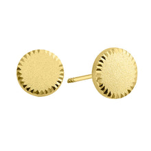 Load image into Gallery viewer, 14K Yellow Gold Round Diamond Cut Screw Back Stud Earrings
