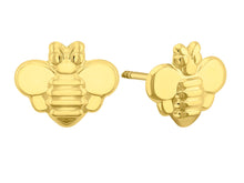 Load image into Gallery viewer, 14K Yellow Gold Bee Stud Screw Back Earrings