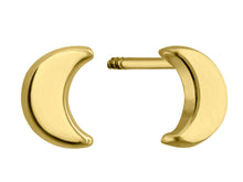 Load image into Gallery viewer, 14K Yellow Gold Half Moon Screw Back Stud Earrings