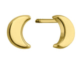 14K Yellow Gold Half Moon Screw Back Stud Earrings