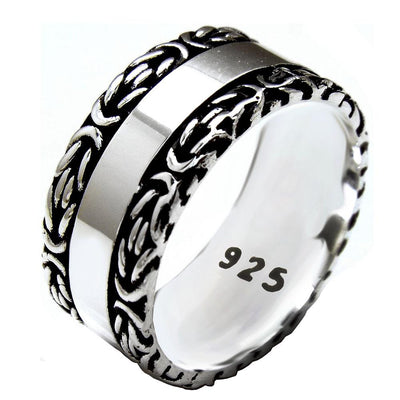 Sterling Silver Byzantine Oxidized Band Ring